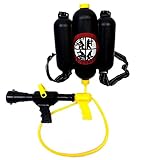 Brigamo 18318 - Deutsche Feuerwehr Spritze Wasserpistole mit Tank Rucksack, schwarz