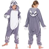 Spooktacular Creations Unisex-Kinder-Pyjama-Plüsch-Einteiler One Piece Faultier-Tierkostüm (8–10...