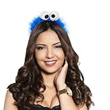 Hatstar Cookie Keks Monster Haarreif | Halloween Krümelmonster Stirnband mit Kulleraugen | Kostüm...