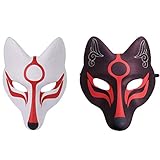 VALICLUD Fuchs Maske Erwachsene Gesichtsmaske Halbmaske Japanische Kabuki Kitsune Cosplay Kostüm...