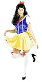 Foxxeo Schneewittchen Kostüm für Damen mit Kleid und Haarreif für Fasching Karneval Märchen...