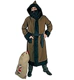 KarnevalsTeufel Set Knecht Ruprecht, 3 tlg. Mantel mit Kapuze & Kordel, Perücke und Bart und Jute...
