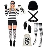 Spooktacular Creations Erwachsene Frauen Räuber Kostüm Set mit Hut Hemd Maske Handschuhe Socken...