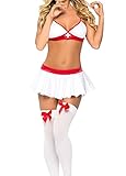 DELEY Damen Dessous Versuchung Babydoll Reizvolle Krankenschwester Uniformen Mit Strümpfen...