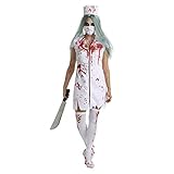 Halloween Kostüm Damen, Zombie Krankenschwester Kostüm Damen, Halloween Krankenschwester Kostüm...