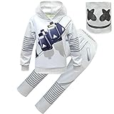 dgfstmd Kinder-Trainingsanzüge, DJ-Smiley, Gesichtsmaske, lustiges Halloween-/Cosplay-Kostüm,...