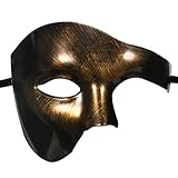JewelryWe Maskerade Maske Halbgesichtsmaske Herren: Gold Phantom der Oper Venezianische Masken...