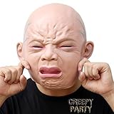 CreepyParty Halloween Kostüm Party Menschlicher Kopf Latex Masken Schrei Baby Realistischer Mensch...