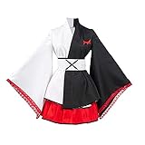 Frauen Monokuma Cosplay Anime Kimono Kleid Schwarz Weiß Bär Cosplay Kostüm Full Set für...