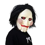 Claofoc Halloween Saw Maske Horror Killer Billy Puppen Maske Gruselige Vollkopf Clown Maske Aus...