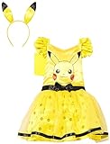 Amscan - Kinderkostüm Pikachu, Kleid und Haarreif, Pokemon, Motto-Party, Karneval