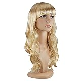 TRIXES Blonde Perücke – 50,8 cm langes, gewelltes, natürlich aussehendes Haar mit Fransen –...