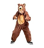 Braunbär-Kostüm, F67 104-110, für Kind-er, Grizzly Bär-en Kostüm-e Wild-Tier Fasching Karneval...