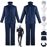 Tjmiaohao Anime Jujutsu Kaisen Gojo Satoru Cosplay Kostüm Outfit Blaue Uniform Komplettset...