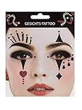 Gesichtstattoo Pantomime Pierrot Clown Tattoo Karneval Fasching Hautaufkleber