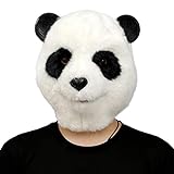 CreepyParty Halloween Kostüm Party Tierkopf Latex Maske Plüsch Panda Karneval Masken