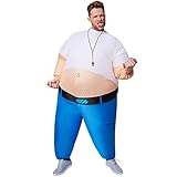 tectake dressforfun Selbstaufblasbares Unisex Kostüm Personal Trainer | Batteriebetrieben -...