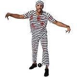 dressforfun 900444 - Herrenkostüm gruseliger Knastbruder, Gestreiftes Outfit in Gefängnis-Optik...