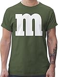 T-Shirt Herren - Karneval Fasching - Gruppen M und M Aufdruck - M&M Kostüm Gruppe MundM & M MM -...