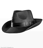W WIDMANN MILANO Party Fashion 2487G - Gangsterhut aus Satin, schwarz, Charleston, 20er Jahre,...