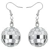 Discokugel Ohrringe Silber 80er-Jahre Disco Kugel Ohrringe Punk Discokugel Schmuck Ohrringe für...