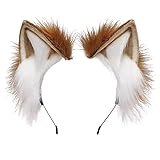 ZFKJERS Handgefertigtes Fell Fuchs Katzenohren Stirnband Fursuit Kopfbedeckung Cosplay Kostüm Party...