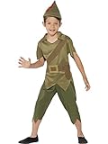 Smiffys Kinder Kostüm Robin Hood Peter Pan Karneval Fasching M 7 bis 9 Jahre, Grün