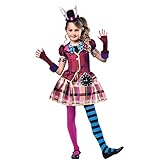 amscan Alter 11-12 Fräulein Hutmacher - Verrückter Hutmacher Alice im Wunderland Kostüm Mädchen