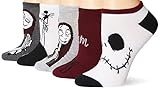 Disney Damen Nightmare Before Christmas No Show, 5 Stück Lässige Socke, Mehrfarbig, Weiß, 42-44.5...