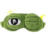 Nette Frosch Schlaf Augenmaske Grün Cartoon，3D Frosch Augenklappe Augenmaske, Schlaf lustige...