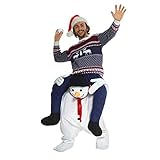 Morph Schneemann Huckepack Kostüm für Erwachsene, lustiges Weihnachtskostüm Damen Herren