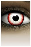 FXCONTACTS Farbige Kontaktlinsen Halloween Rot Weiß UNDEAD ZOMBIE, 2 Stück (1 Paar), Ohne...