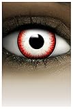 FXCONTACTS Farbige Kontaktlinsen Halloween Rot Weiß UNDEAD ZOMBIE, 2 Stück (1 Paar), Ohne...