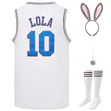 Herren #1 Bugs and Lola #10 Trikots Paar Halloween Kostüme Sets Weltraum Basketball Trikot, #10...