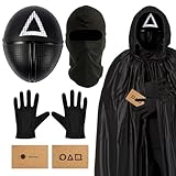 Xionghonglong The Game squid Maske, Dreieck, Quadrat, Sturmhaube, Schwarz Handschuhe, 10 Spielkarte,...