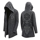 Weihnachtspullover Wikinger Kapuzenpulli Herren Mittellang Mythos Nordisch Strickjacke Kostüm...