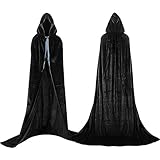 Labellevie Umhang mit Kapuze Lange SAMT Cape Vampir Kostüm Halloween Erwachsener Unisex- Gr. Large,...