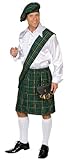 Schotten-Set, grün (Barett, Schärpe, Rock)