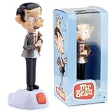 Puckator LTD. Mr. Bean mit Teddy Solar Wackelfigur schwarz/weiß/braun, Bedruckt, 100% Kunststoff.