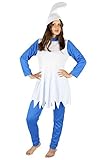 Foxxeo blaue Zwergin Kostüm für Damen Karneval Fasching Märchen blau weiße Mütze Größe XL
