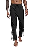 YAOBAOLE Piratenhose Herren Kostüm Wikinger Renaissance Steampunk Wikinger Hose Herren Renaissance...