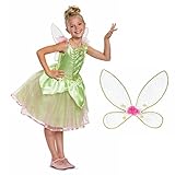 Disguise Disney Offizielles Deluxe Tinkerbell Kostüm Kinder Feenkostüm Mädchen Blumenfee...