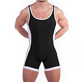 DLSMDOUS Herren Wrestling Unterhemden Ärmellose Sportunterstützer Wrestling Uniform Sport Bodysuit...