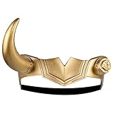 XehCaol Loki Helm Kostüm,Loki Horn Maske Gold Crown Halloween Erwachsene Cosplay Props (Single...