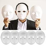Vwoqiy 10 Stück DIY Weiße Papier Maske, Maskerade-Masken Zellstoff Blank zum Bemalen,...