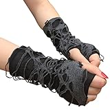 PRETYZOOM 1 Paar Halloween Fingerlose Handschuhe Spinnennetz Spitzenhandschuhe Schwarze...