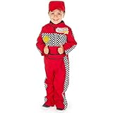 Pretend to Bee Rennfahrer Kostüm für Kinder/Kleinkinder, Unisex, Rote Rennmütze und Anzug, 2-3...