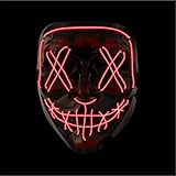Halloween Maske Purge LED - Kostümmaske steuerbar für Halloween, Fasching & Karneval als Kostüm &...