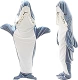 Hai Decke Erwachsene, Superweicher Sofa Kuscheldecke Hai Decke Schlafsack, Tragbare Shark Blanket...