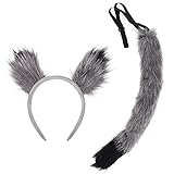 Cranight Werwolf Kostüm Kinder mit Wolfsohren Haarreif und Wolfschwanz für Halloween Fasching...